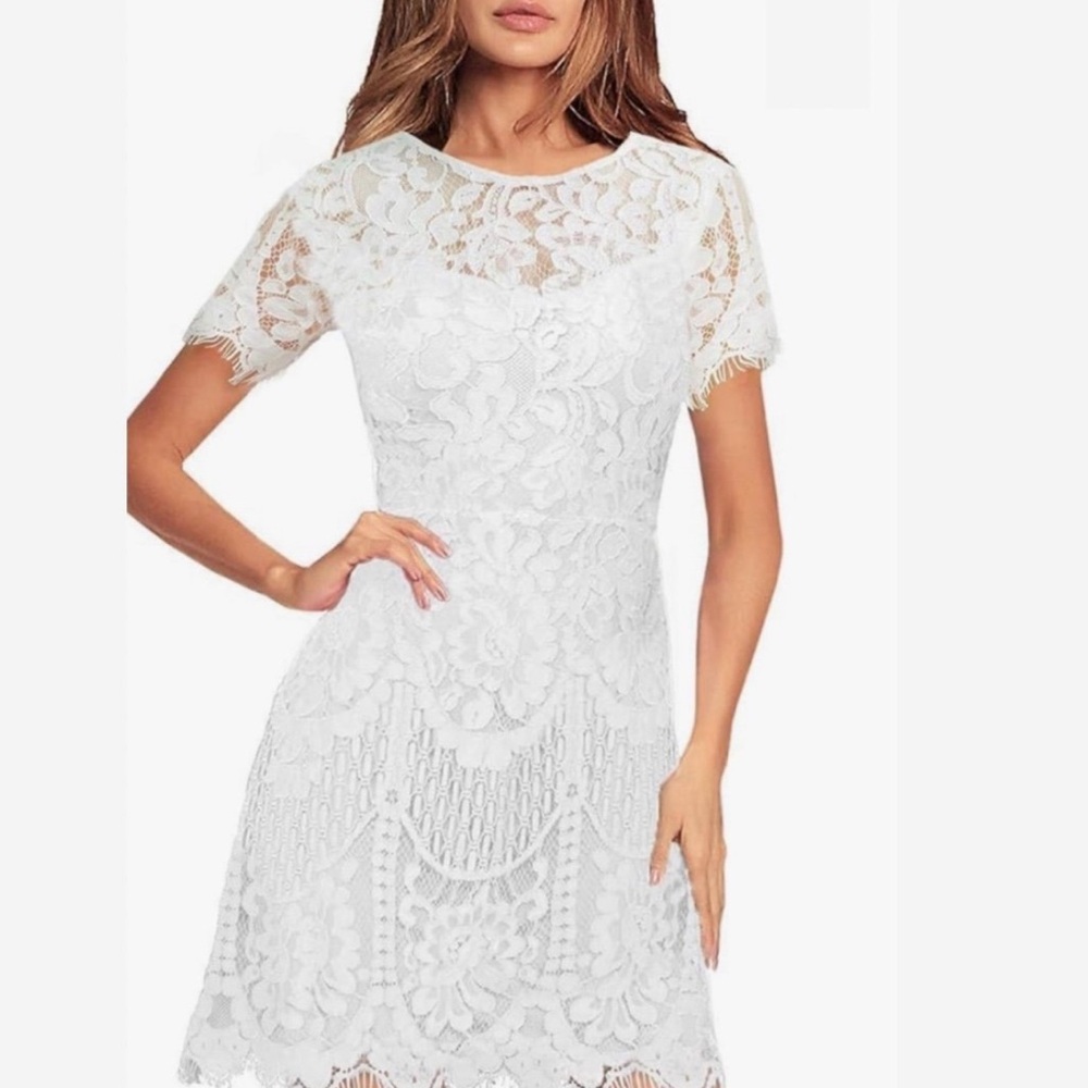 NWT MSLG Women's Elegant floral lace dress SZ Small